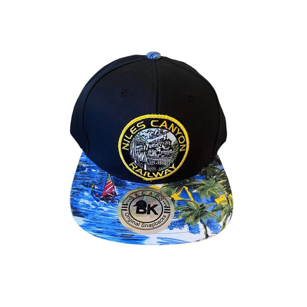 Nile Cannon Railway Embroidered Black Snap Back Hat